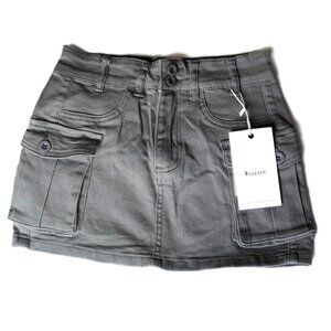 ELLEVEN CARGO POCKET UTILITY MINI SKIRT WOMENS SIZE US SMALL BRAND NWT